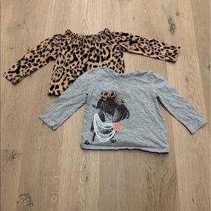 2 Baby Gap Toddler Girls Long Sleeve Tops Shirts